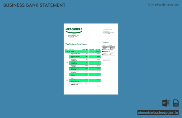 Geschäftsbericht der Mercantile Discount Bank (Word- und PDF-Beispiel)
